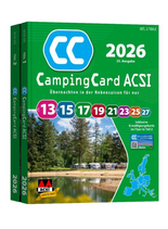 Camping Card ACSI 2026, 2 Bände Europa, Ermäßigungskarte