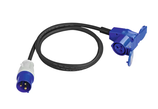 Adapterkabel 230 V CEE Stecker, CEE Winkel Kupplung + Schukokupplung