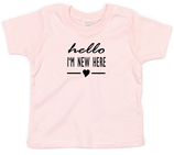 Babywelt | Babybugz | 71.0002 |  BZ02 Baby T-Shirt kurzarm |  Druck "Hello New Here"