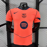 Jersey naranja FC Barcelona 2025-2026 tercera equipacion versión jugador