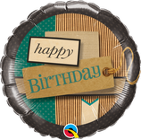 Folienballon Geburtstag "Happy Birthday" Papierstreifen