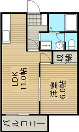 ドミール鶴里　改装後　間取り図　1ＬＤＫ