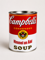 Kölsche Pop-Art Dose "Himmel un Ääd" von Divo Santino