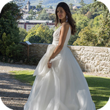 photo de mariée dans un parc