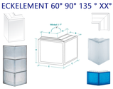 Seves GlassBlocks Vitrablok Solaris  Eckstein Endstein linear edge terminal  Mattone blocco di vetro  Glasbausteine Glasstein Glass Blocks Endsteine 