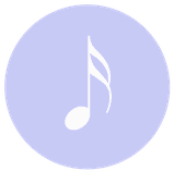 Musiknote vor fliederfarbenen Hintergrund