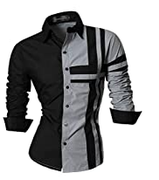 Clickandbay- Slim-Shirts-Men-Top-Gray