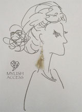 マザーオブパールのタッセルピアス#260