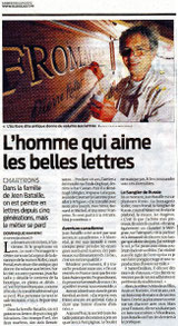 SUD OUEST Juin 2012 "L'homme qui aime les belles lettres" 