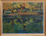  Uferlandschaft mit Spiegelung