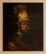 Mann mit goldenem Helm