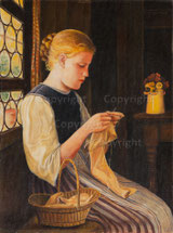 Strickendes Mädchen