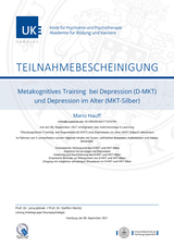 Zertifikat MKT/D-MKT Metakognitive Therapie UKE Hamburg