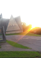 Picture of a Church with stained glass windows 