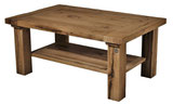 Kollektion handgefertigter Couchtische mit Holzgestell aus Eiche.