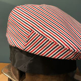 Flatcap Schieberkappe Männerkappe blau rot weiß