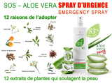 votre spray de premier secours multiples pour toutes les agressions de la peau et un soin capillaires, avec 83 % de Gel pur d’Aloé Vera et des essences naturelles d'herbes soigneusement sélectionnées