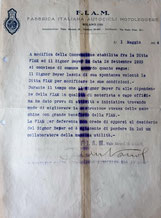 Arbeitsvertrag F.I.A.M. 1924