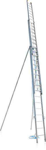 57-016 extension ladder 3-part rope operated with handling poles