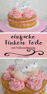 Einhorn Torte mit Cream Cheese