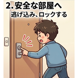 部屋に逃げ込み施錠