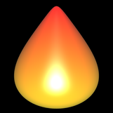 dicke Flamme/Tropfen, Spitze abgerundet