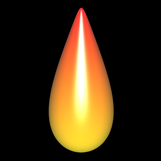 Flamme/Tropfen, Spitze abgerundet