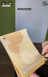 Blatt Tapete mit Stuhl