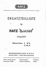 Ersatzteilliste Hatz Z90R, Z105R