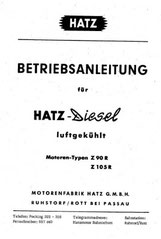 Betriebsanleitung Hatz Z90R, Z105R