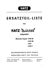 Ersatzteilliste Hatz E80, E85, E89