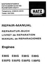 Reparatur-Buch Hatz E80G, E80FG, E85 G, E85 FG, E88G, E88FG, E89G, E89FG