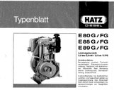 Typenblatt Hatz E80G, E80FG, E85G, E85FG, E89G, E89 FG