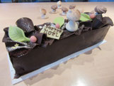 recette bûche feuille d'automne meringue et mousse chocolat 