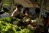 Marktstand in Basel Hoch-Reinhard