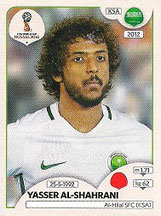 CROMO DE FÚTBOL - MUNDIAL DE RUSIA - 2.018 (PANINI) SELECCIÓN DE ARABIA SAUDÍ - YASSER AL-SHAHRANI - Nº 59 (NUEVO) 0,40€.