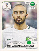 CROMO DE FÚTBOL - MUNDIAL DE RUSIA - 2.018 (PANINI) SELECCIÓN DE ARABIA SAUDÍ - MOHAMMAD AL-SAHLAWI - Nº 69 (NUEVO) 0,40€.