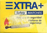 CAJA DE CERILLAS - EXTRA + (SAFETY MATCH) FÓSFOROS DE MADERA - COMPLETA (1,50€).