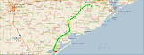 Route - 153 Meilen (Microsoft Streets & Trips)