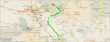 Route - 140 Meilen (Microsoft Streets & Trips)