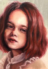 ノリコミシマの描く人物画、油絵、norico mishima’s portrait oil painting.