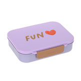 Kinderbrotdose Bento Lunchbox Fun Herzen Lila von LÄSSIG