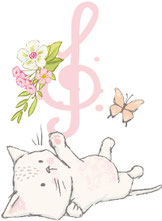 世田谷ピアノ教室イラスト音符と子猫ピアノ教室ホームページ作成サービス用）