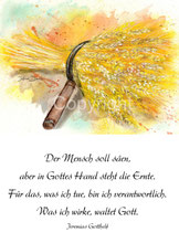 christliche Karten, ährenernte, Sichel, Jeremias Gotthelf