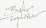 Grafik mit Schriftzug "Better Together" - Symbol für Zusammenarbeit und Verbindung im Mentoring