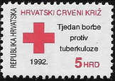 obligatory tax stamp tuberculosis red cross 5 dinar