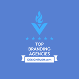 Blue Badge of designrush.com - Top Branding Agencies