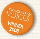 orange badge with text "Undiscovered Voices: Winner, 2008"