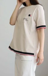 【普段着にどうぞ】 ワンポイントライン入り 丸首 T シャツ  フォーユー価格　1,380円(税込)   