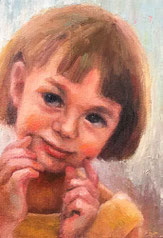 ノリコミシマの描くあざとかわいい女の子の油絵、norico mishima’s portrait oil painting.